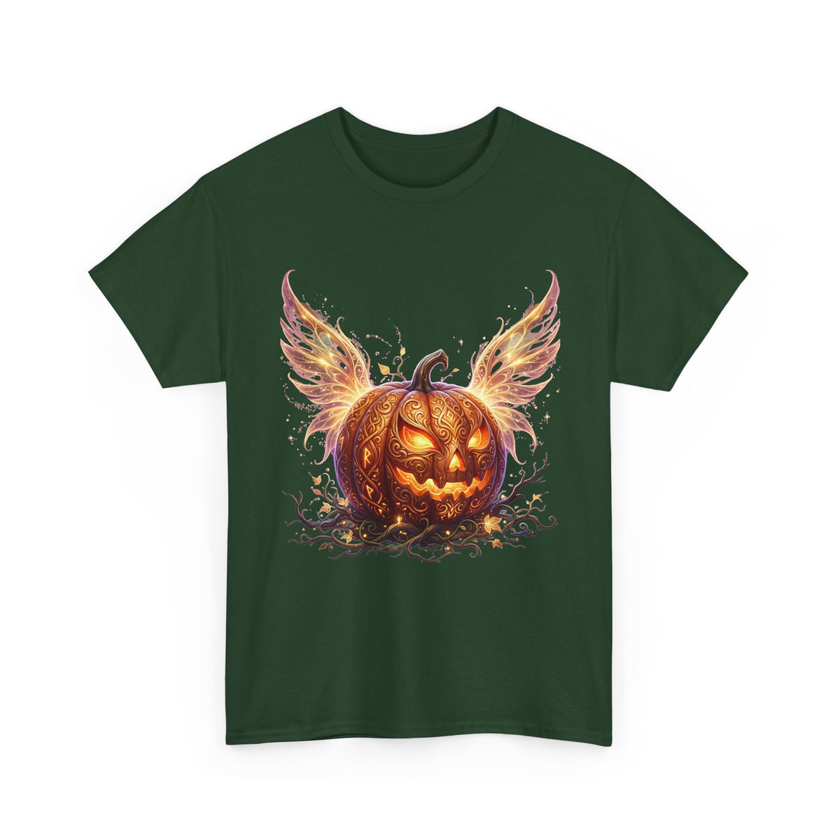 Halloween Pumpkin Tee — Winged Jack-O'-Lantern Graphic Shirt