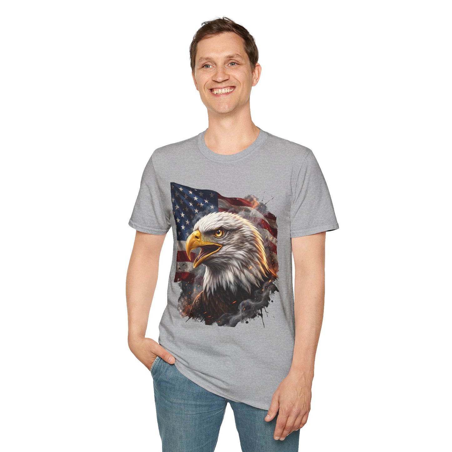 American Bald Eagle T-Shirt — Patriotic USA Flag Graphic Tee