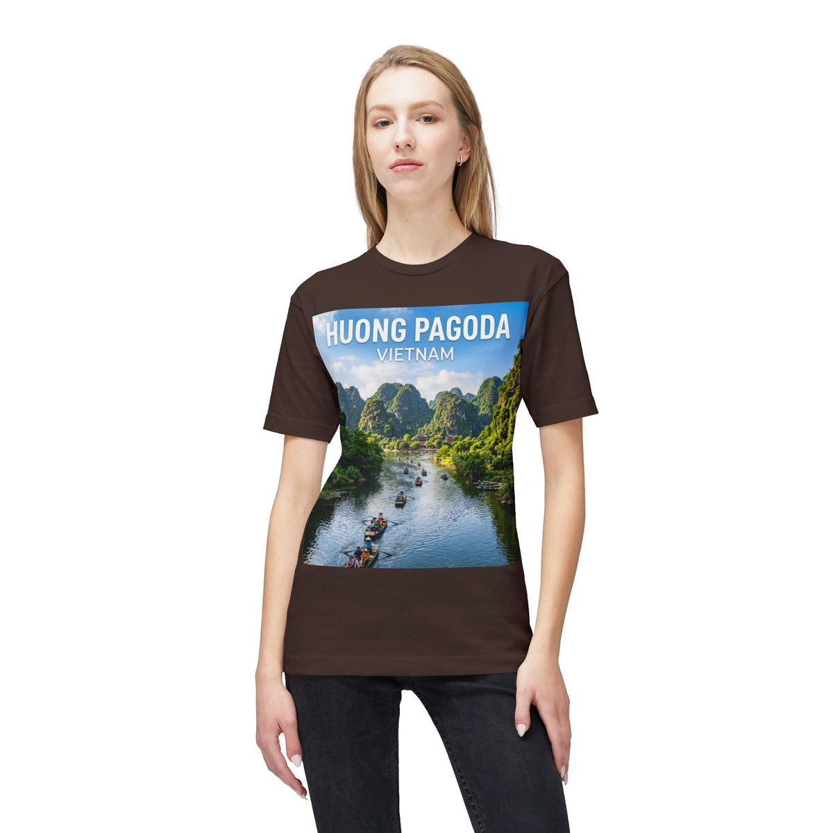 Huong Pagoda Vietnam T-Shirt — Scenic Ninh Binh River Travel Tee