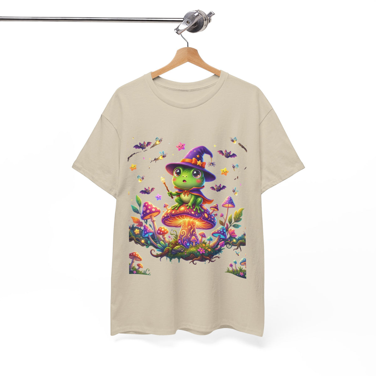Cute Witch Frog T‑Shirt — Magical Mushroom Halloween Tee