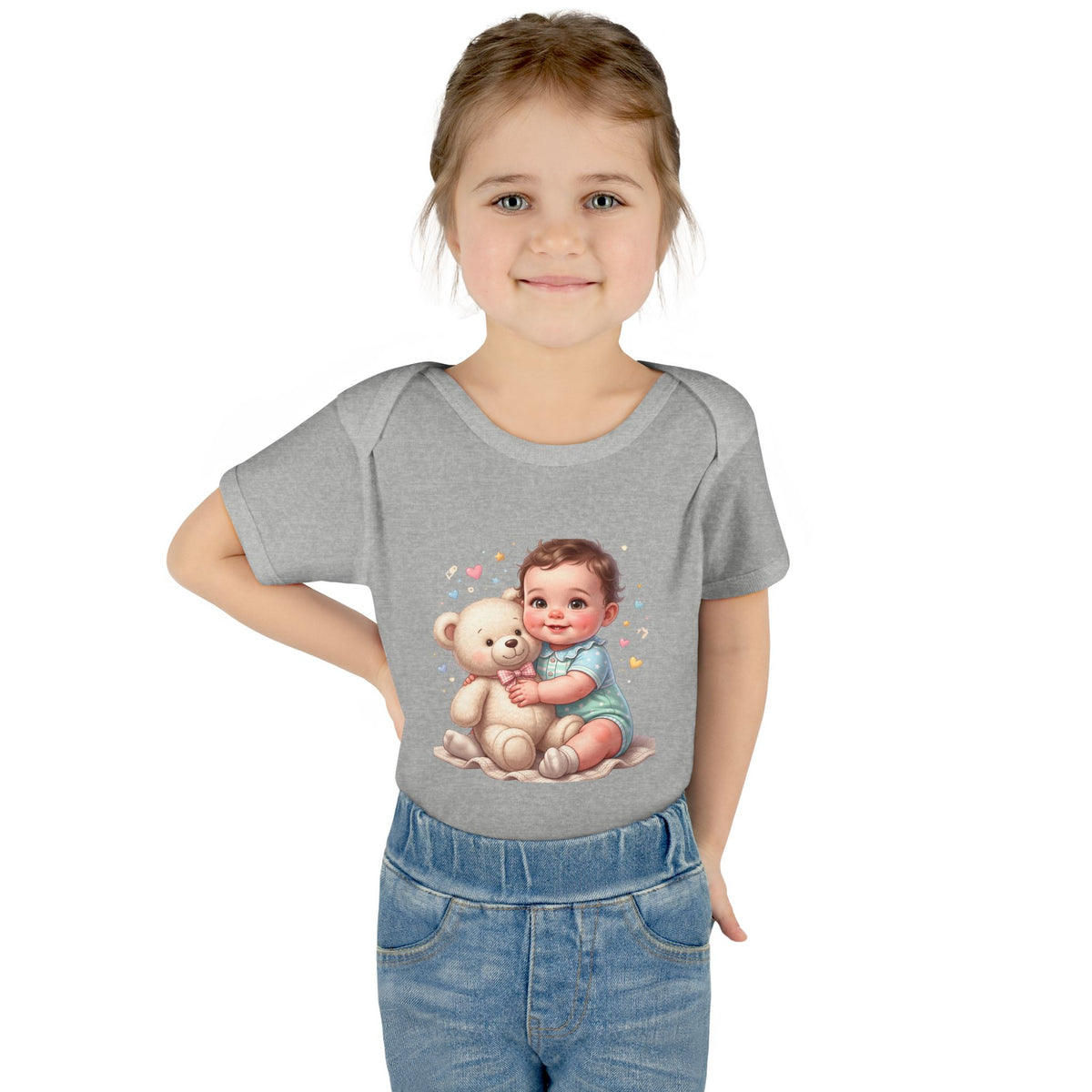 Cute Baby & Teddy Bodysuit – Infant Rib One-Piece