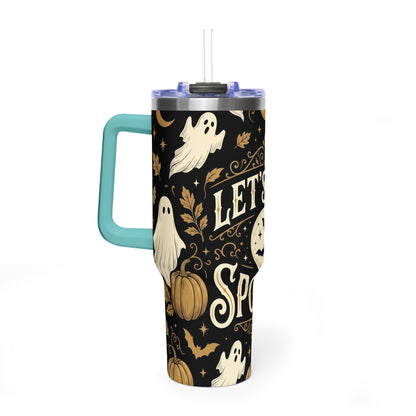 Let’s Get Spooky Halloween Ghosts & Pumpkins 40oz Thermal Tumbler