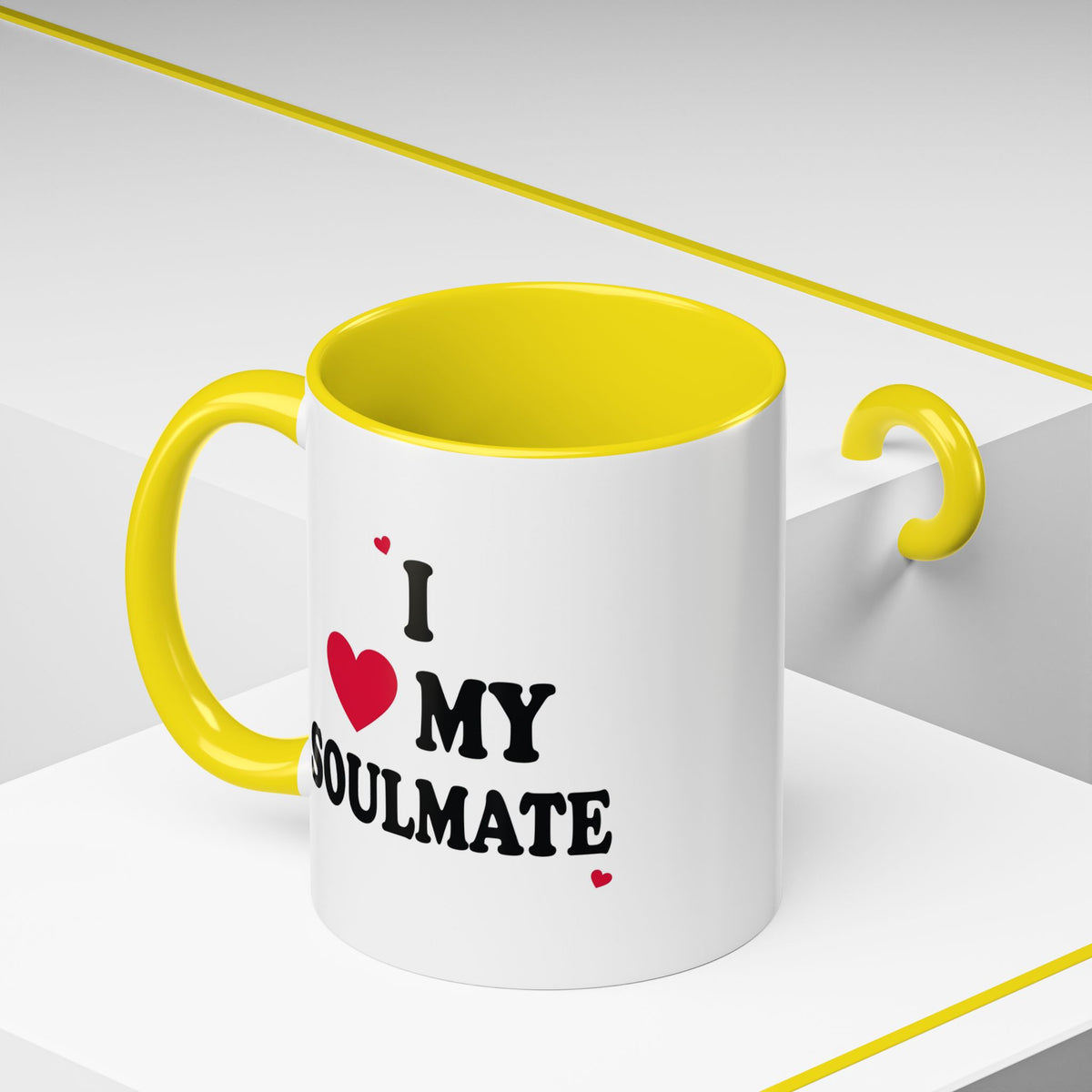 I Love My Soulmate Accent Coffee Mug