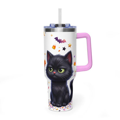 40oz Halloween Ghost and Black Cat Vacuum Thermal Tumbler