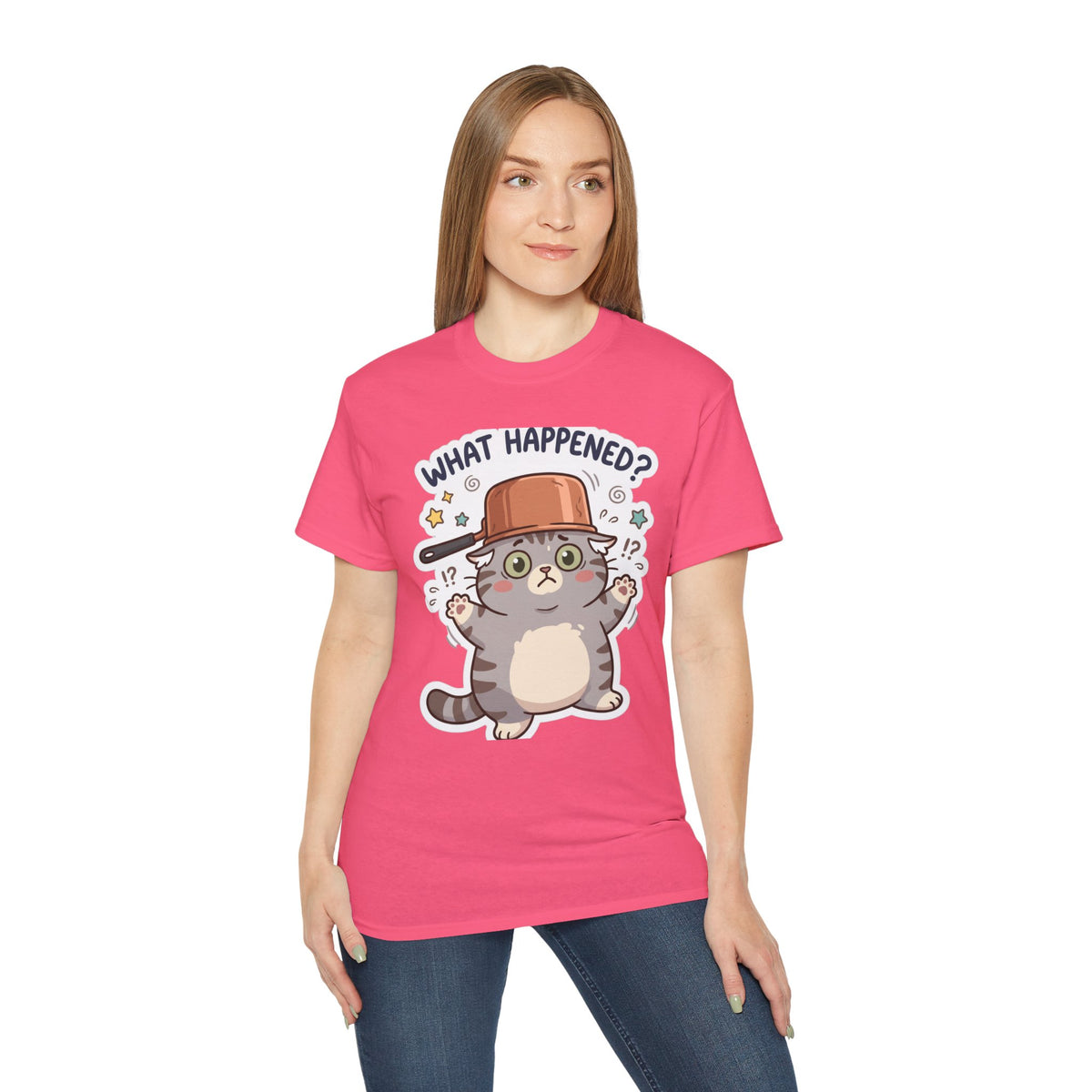 What Happened? Cute Kitten Graphic Tee