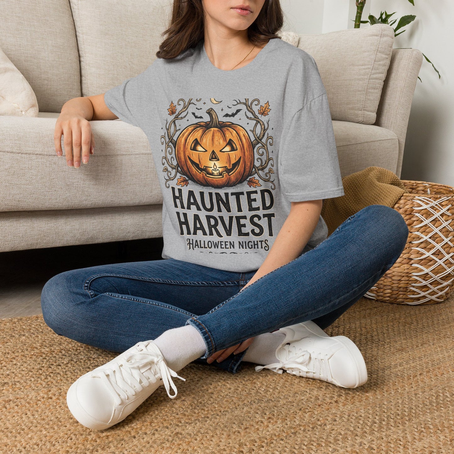 Halloween Pumpkin T-Shirt — Haunted Harvest "Halloween Nights" Graphic Tee