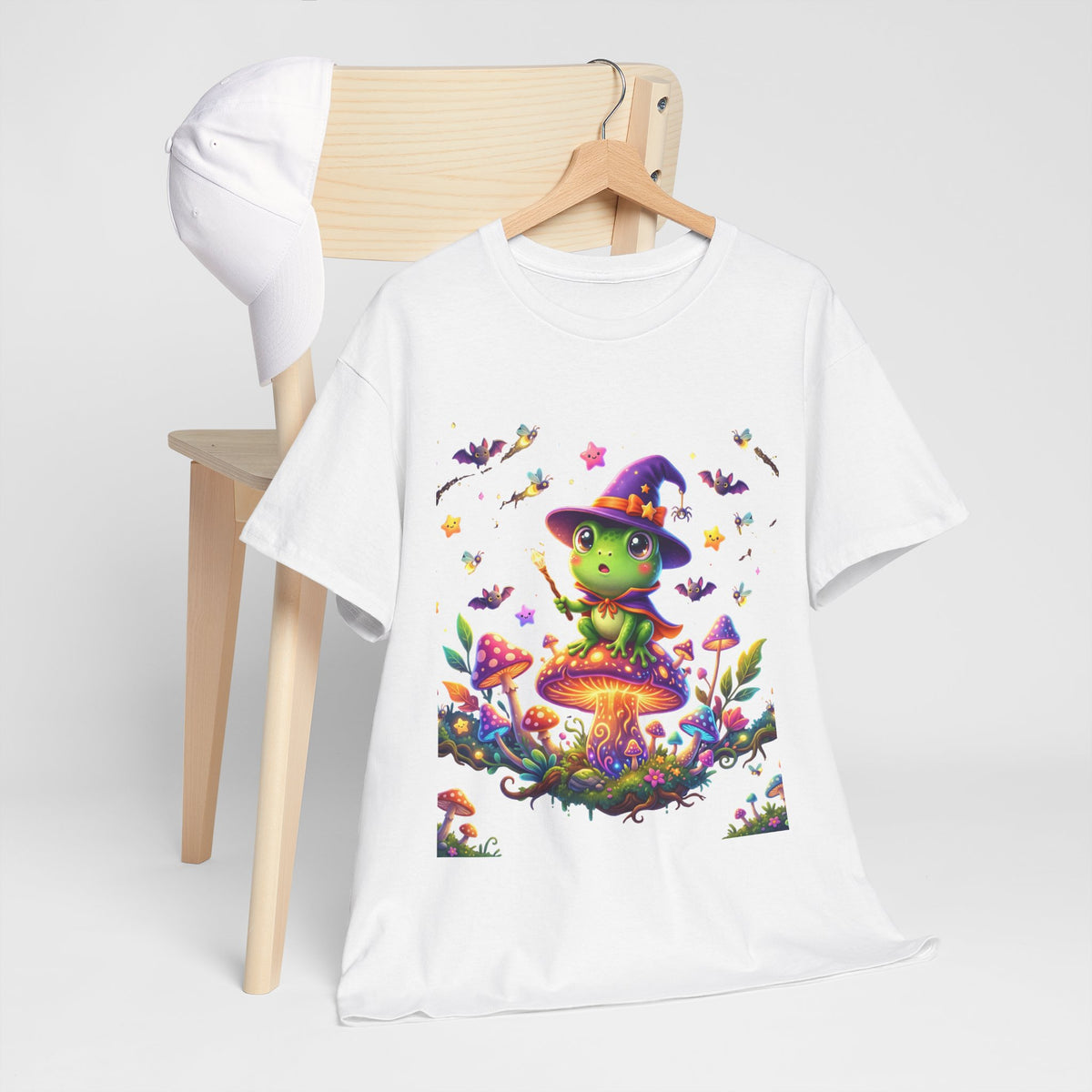 Cute Witch Frog T‑Shirt — Magical Mushroom Halloween Tee