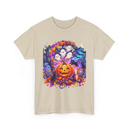 Halloween Pumpkin & Ghosts T-Shirt — Cute Spooky Jack-O'-Lantern Tee