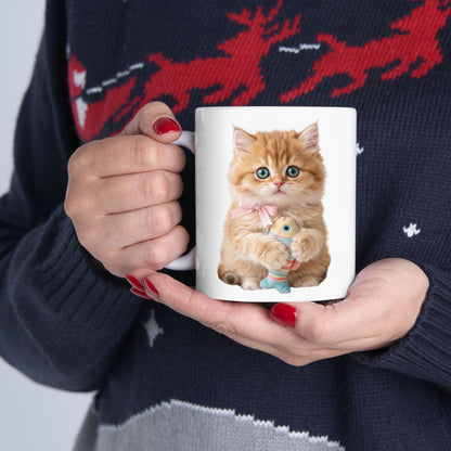Orange Tabby Cat Ceramic Mug — Cute Kitten Coffee Cup (11oz & 15oz)