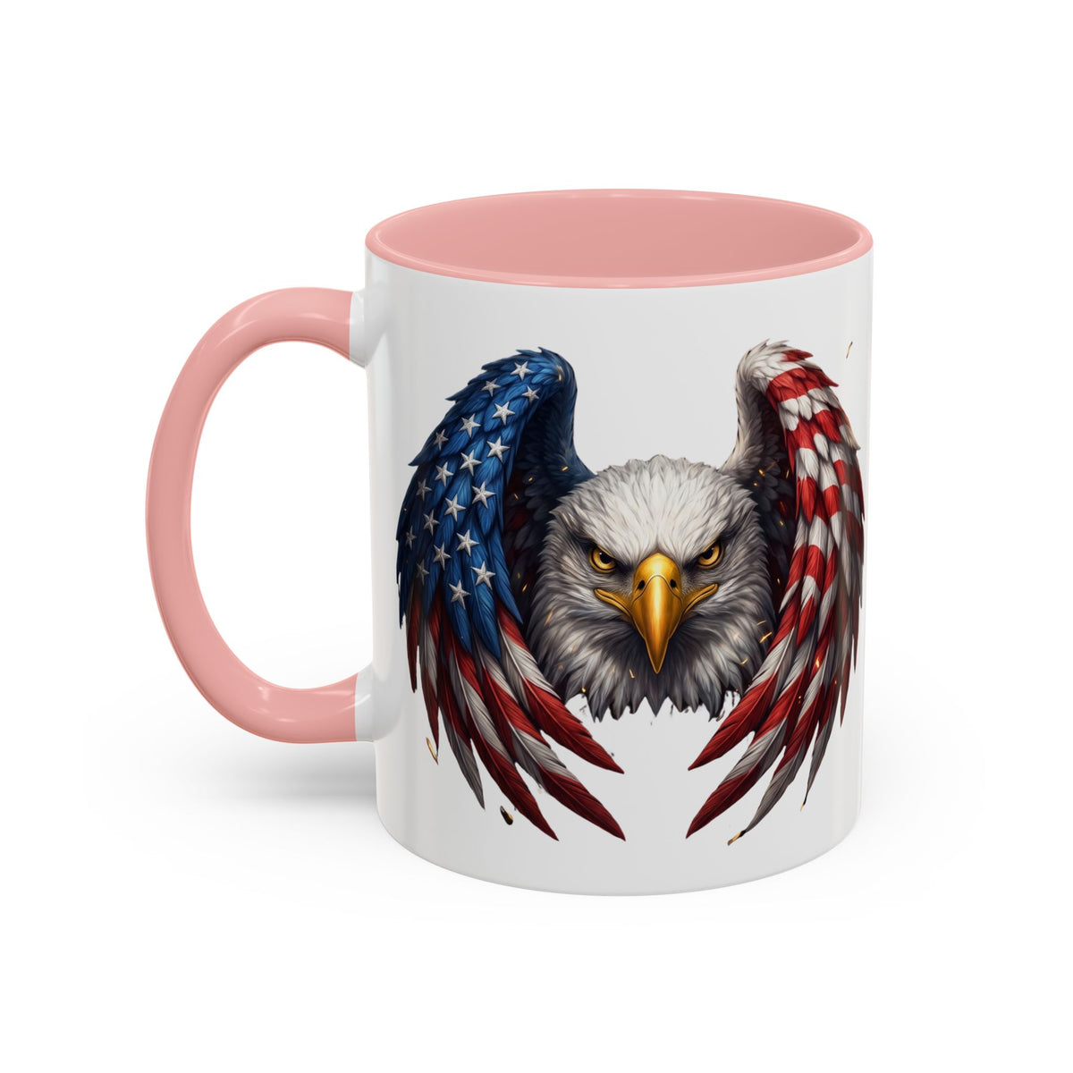 American Flag Eagle Coffee Mug – Patriotic Bald Eagle Accent Mug (11/15 oz)