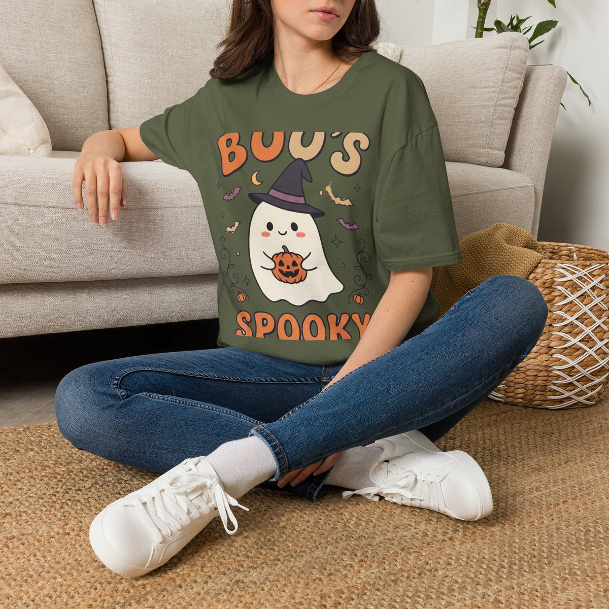 Halloween Ghost T-Shirt — "Boo's Spooky" Cute Witch Ghost Graphic