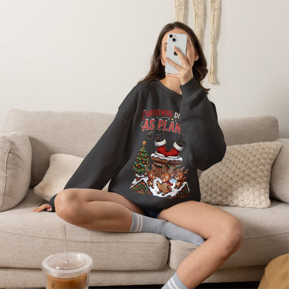 Christmas As Planned Sweatshirt — Funny Santa Tumble Holiday Crewneck