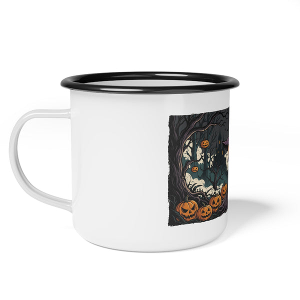 Halloween Pumpkin Witch Enamel Camp Cup