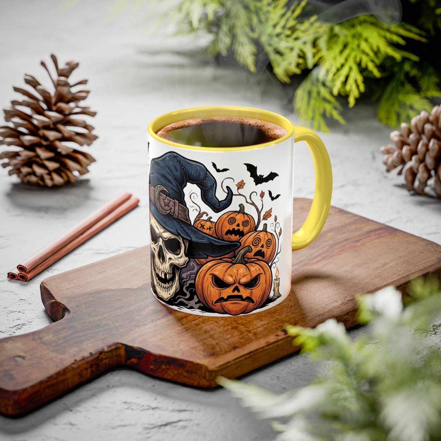 Halloween Skull & Jack-o'-Lantern Mug (11oz/15oz)