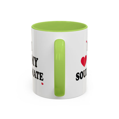 I Love My Soulmate Accent Coffee Mug