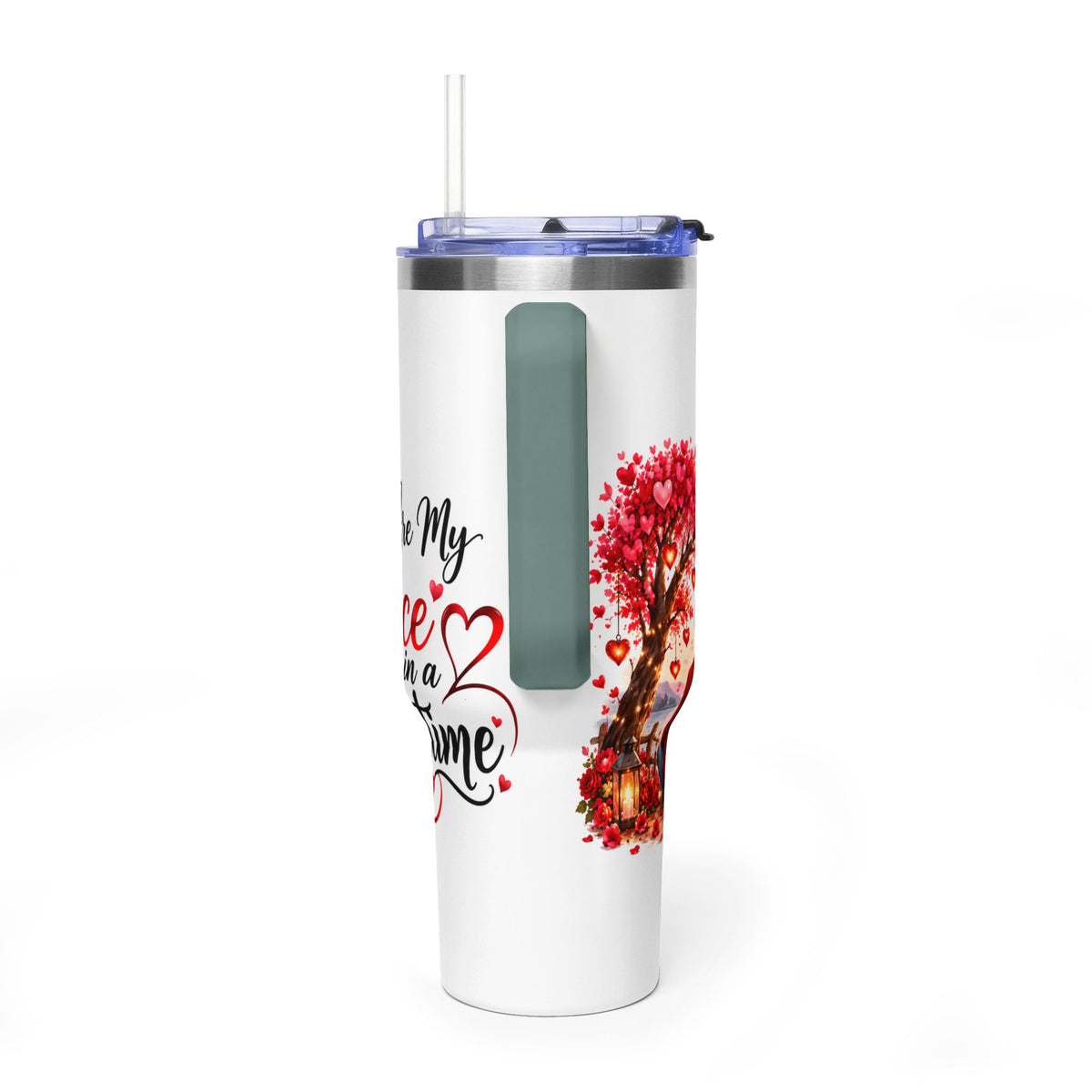 40oz Love-Themed Thermal Tumbler with Handle