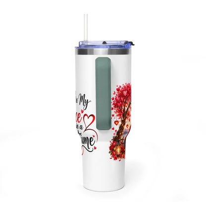 40oz Love-Themed Thermal Tumbler with Handle