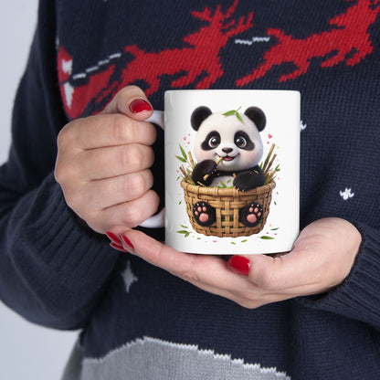 Whimsical Floral Animal Ceramic Mug