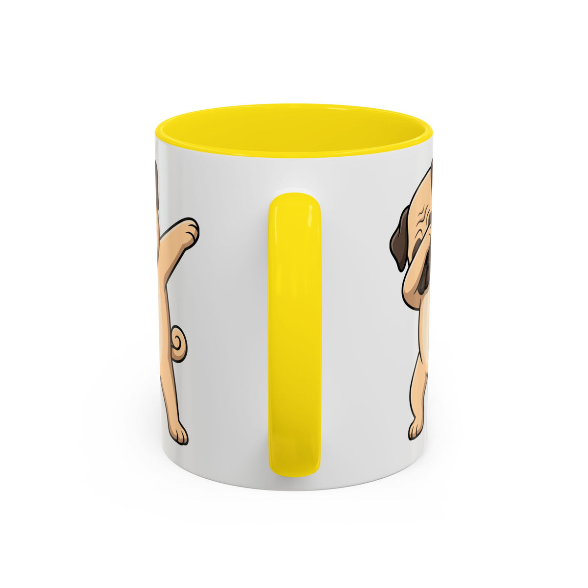Dabbing Pug Coffee Mug — Cute Dog Accent Mug (11/15 oz)