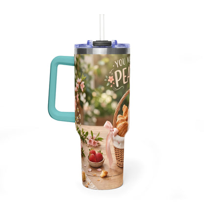 You Make Life Peachy Cat Ice Cream 40oz Tumbler