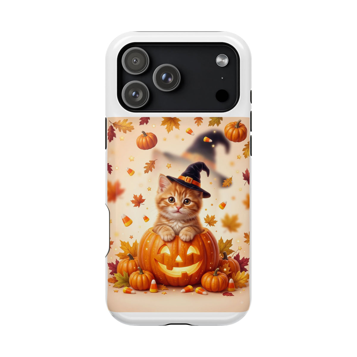Halloween Kitty Pumpkin Phone Case — Magnetic Impact-Resistant