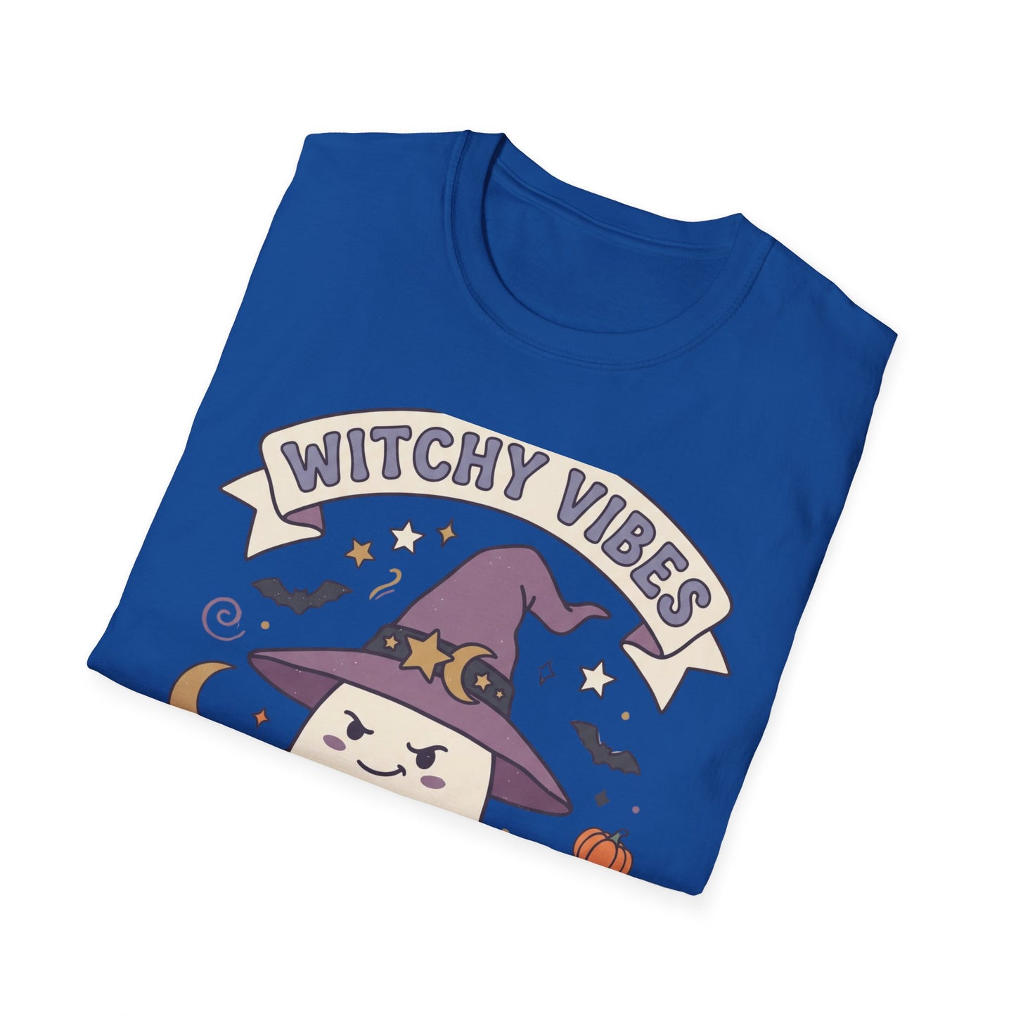 Witchy Vibes T‑Shirt — Cute Ghost Witch Halloween Tee