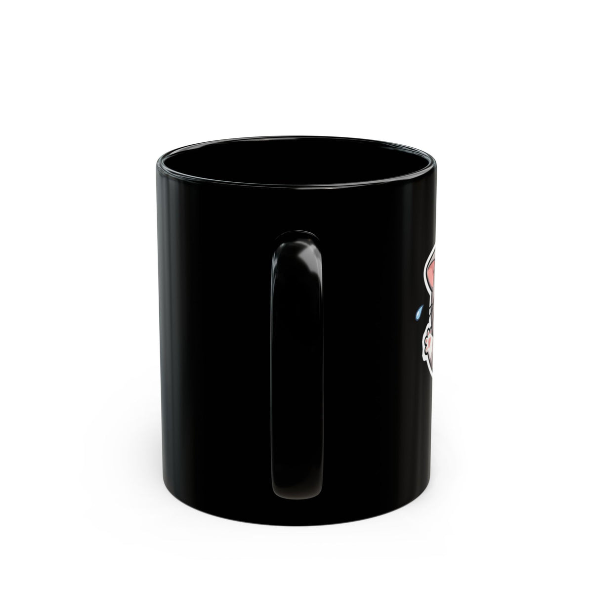 Crying Cat Black Mug (11oz & 15oz) — Cute Sad Kitty Coffee Cup