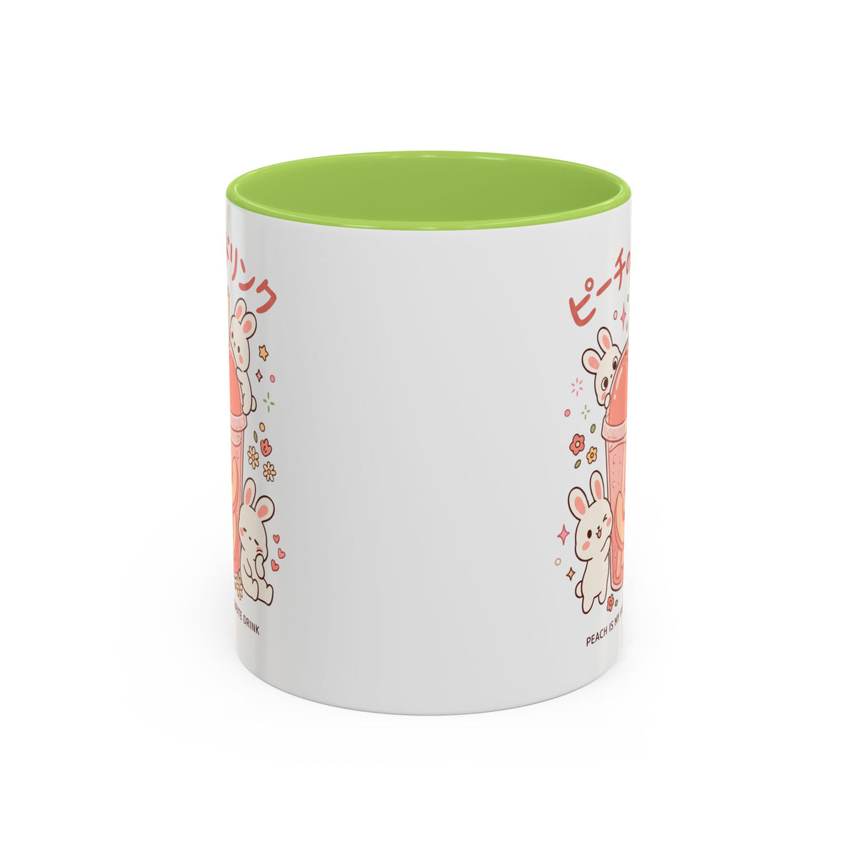 Peach Drink Bunny Mug — Cute Kawaii Coffee Tea Cup (11/15oz)