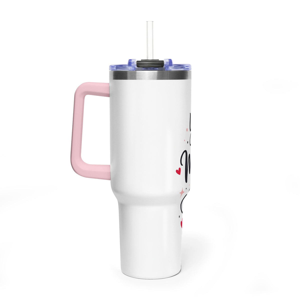 40oz Love-Themed Thermal Tumbler with Handle