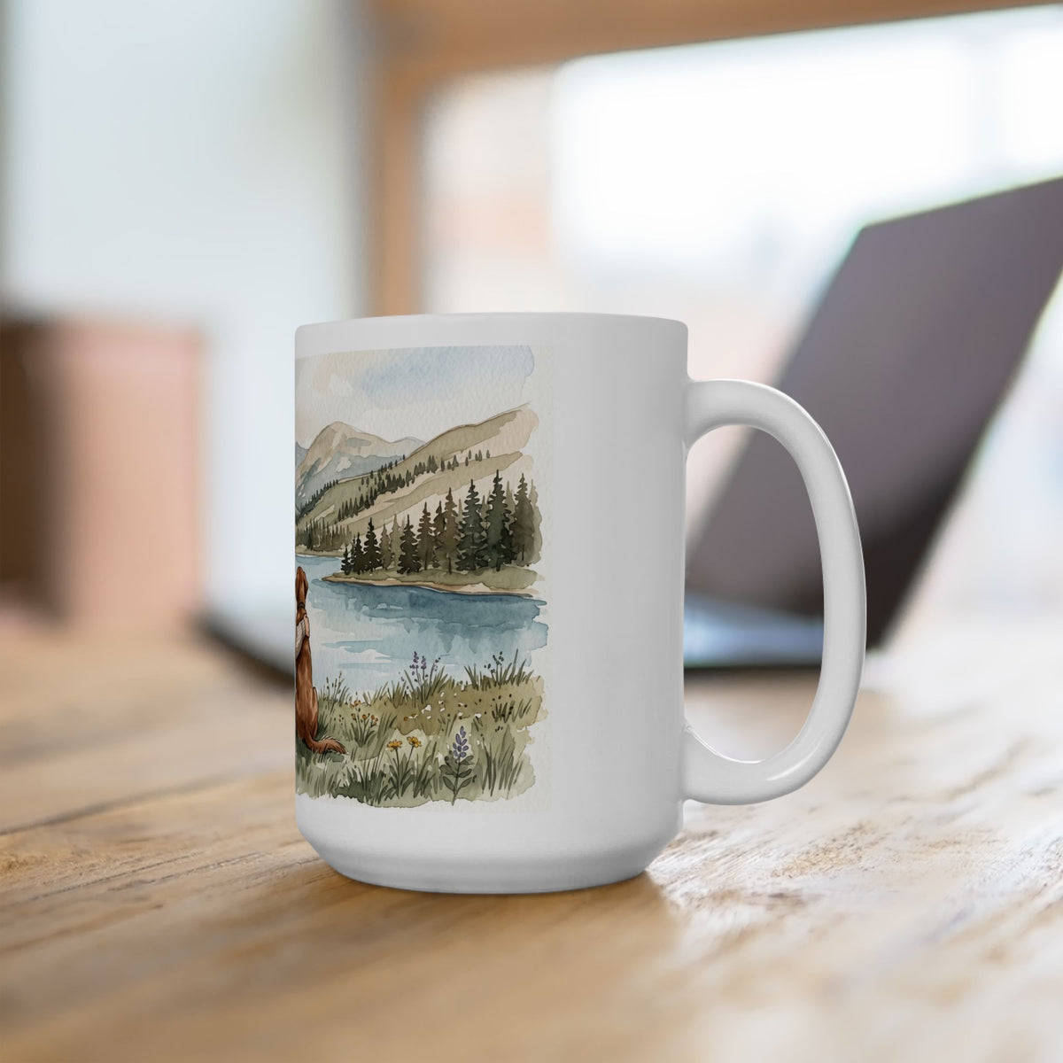 Cozy Mountain Lake - Gifts For Dog Lovers - Woman And Dog Forever By Your Side (Custom Mug) - Personalized Mug