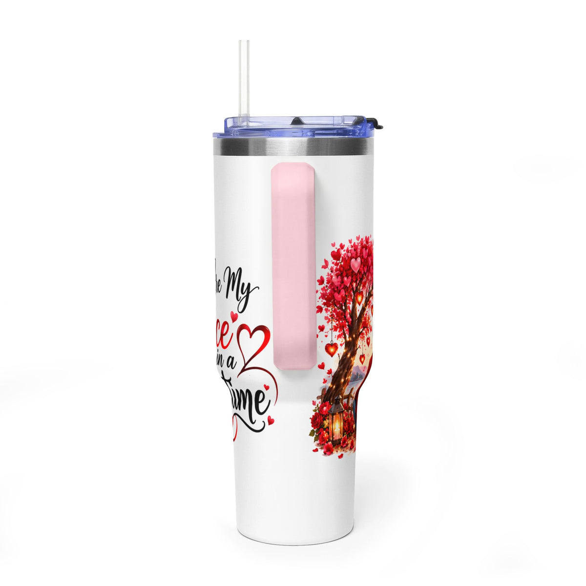 40oz Love-Themed Thermal Tumbler with Handle