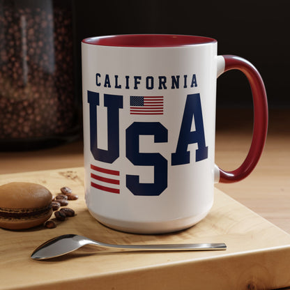 USA California Coffee Mug — Patriotic Accent 11/15oz