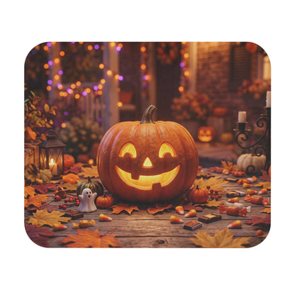 Halloween Jack-O'-Lantern Mouse Pad — Cozy Autumn Desktop Decor