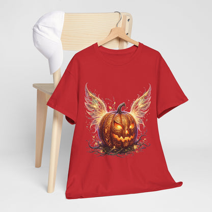 Halloween Pumpkin Tee — Winged Jack-O'-Lantern Graphic Shirt