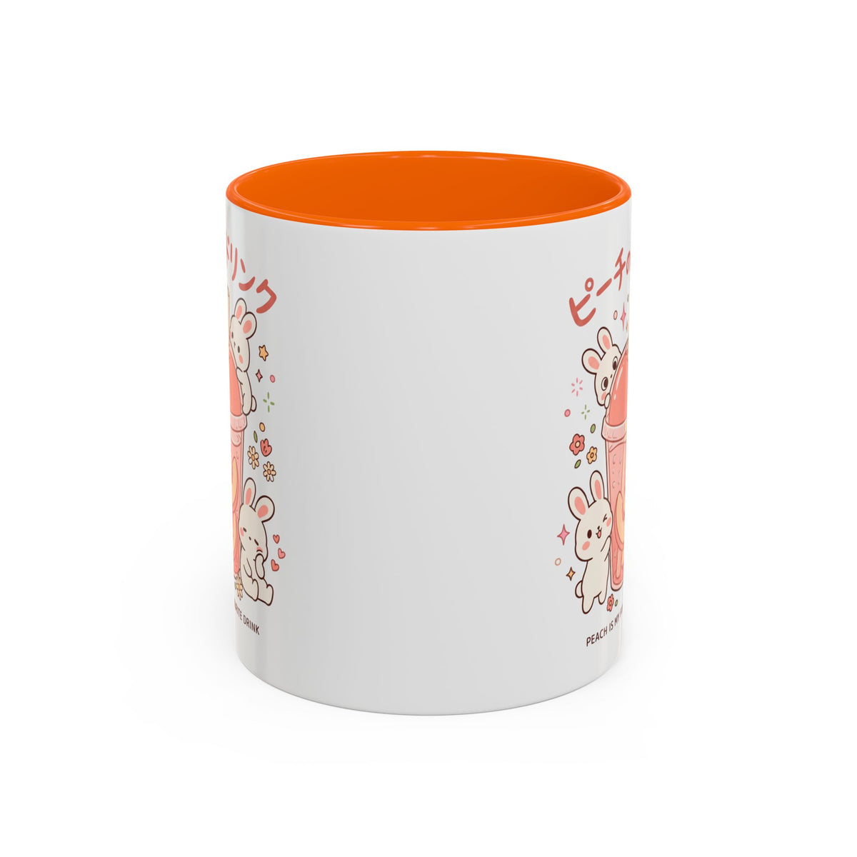Peach Drink Bunny Mug — Cute Kawaii Coffee Tea Cup (11/15oz)