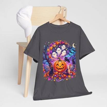 Halloween Pumpkin & Ghosts T-Shirt — Cute Spooky Jack-O'-Lantern Tee