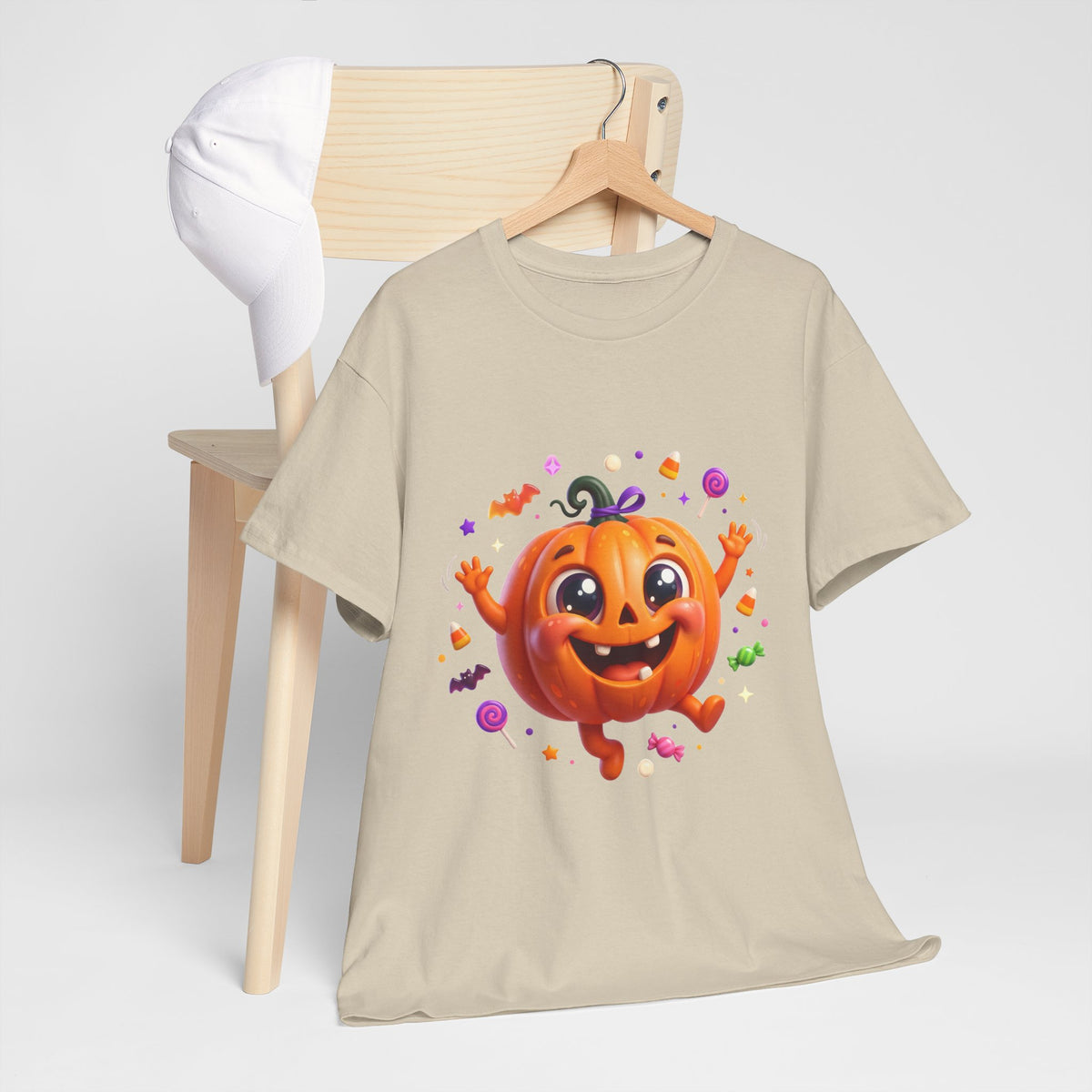 Halloween Pumpkin T‑Shirt — Happy Jack-O'-Lantern Candy Graphic Tee
