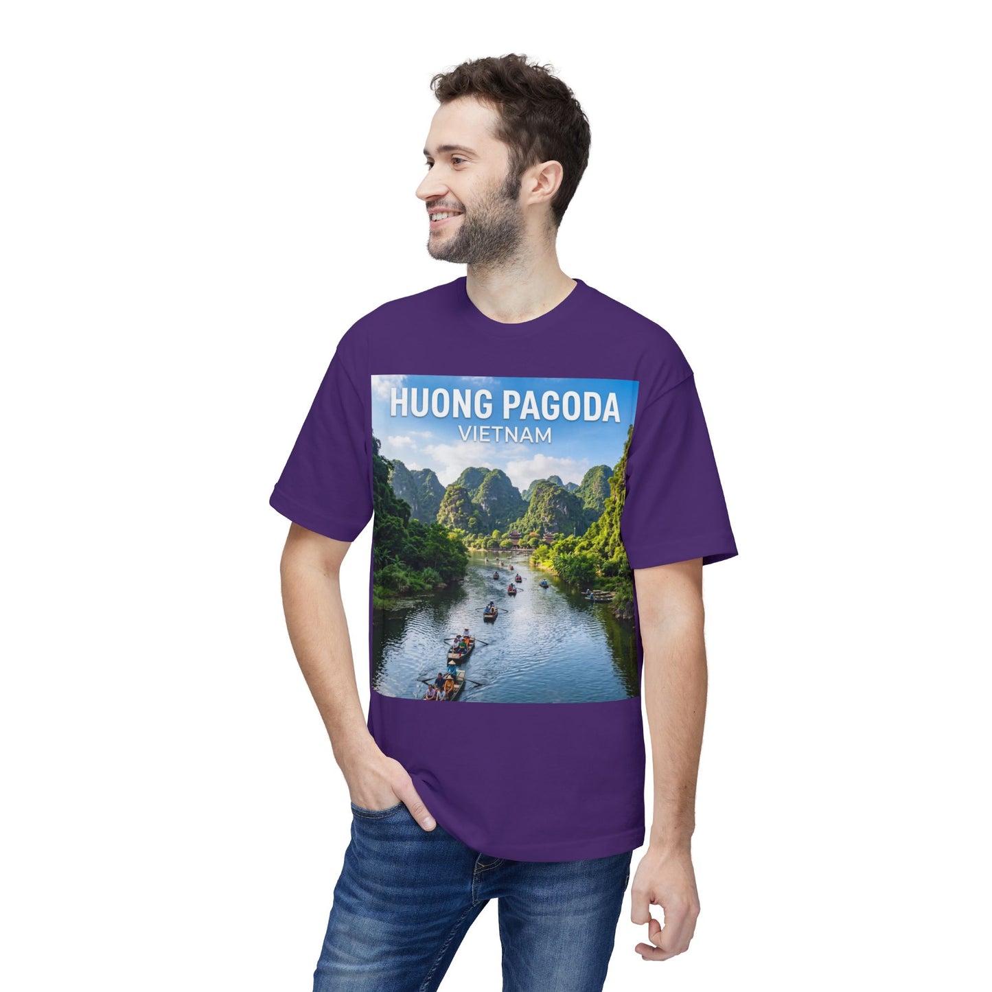 Huong Pagoda Vietnam T-Shirt — Scenic Ninh Binh River Travel Tee