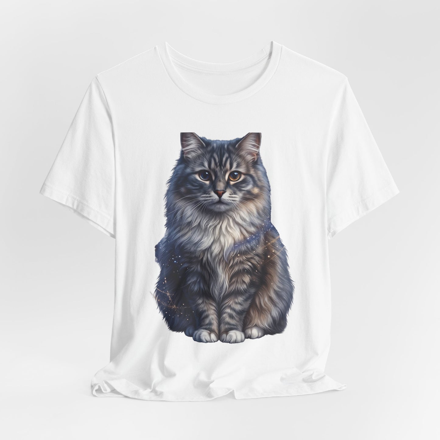Fluffy Tabby Cat T‑Shirt — Realistic Maine Coon Portrait Tee