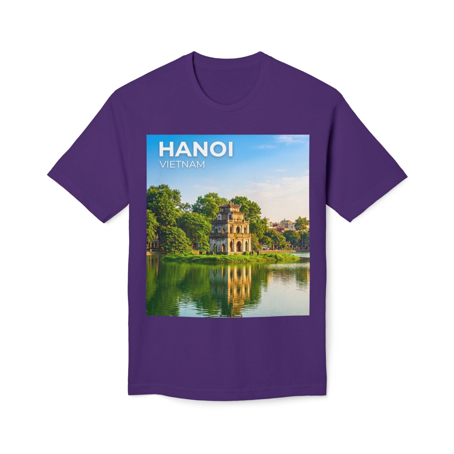 Hanoi Vietnam Travel T-Shirt – Hoan Kiem Lake Temple Photo Tee