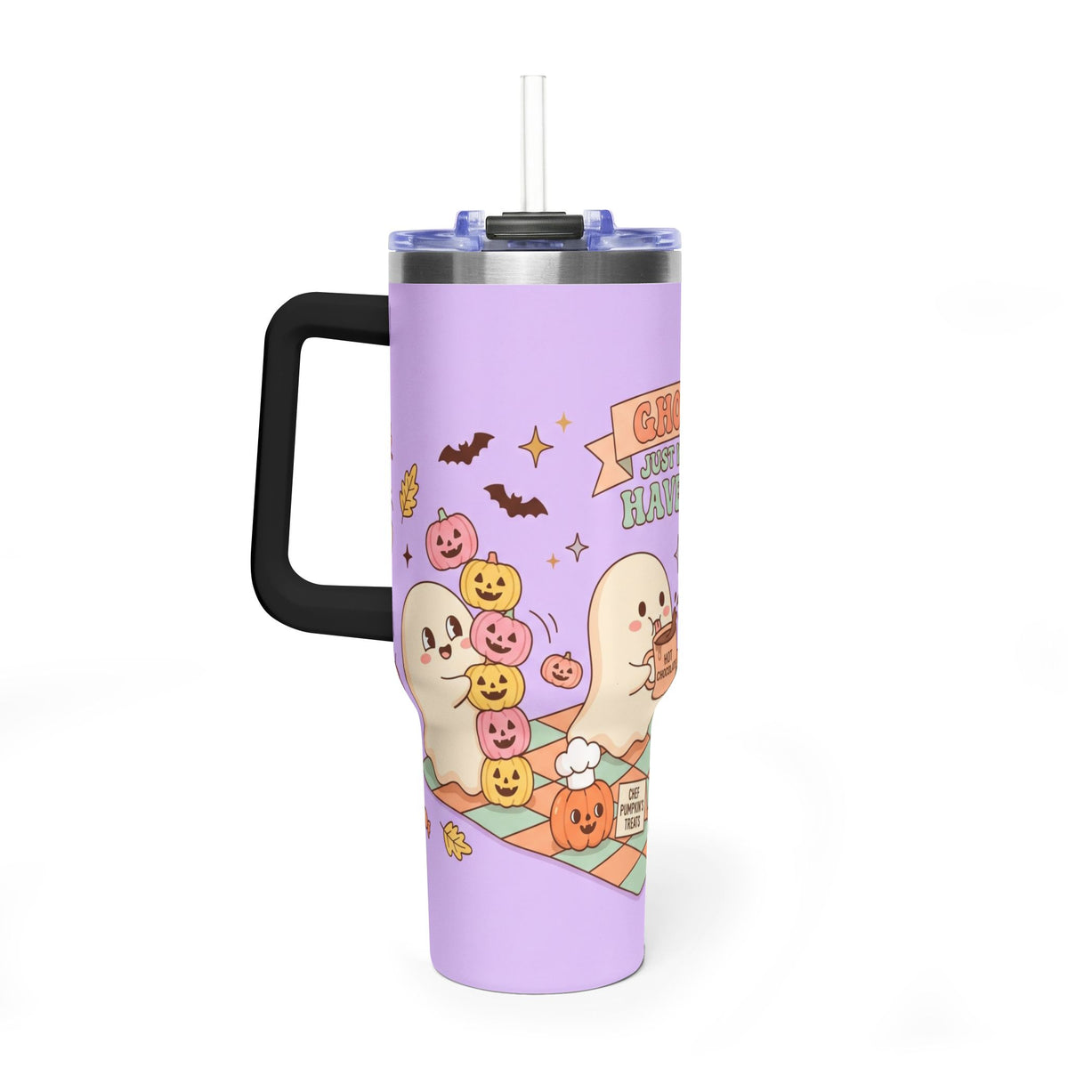 40oz Tumbler – “Ghouls Just Wanna Have Fun” Halloween Ghosts & Pumpkins