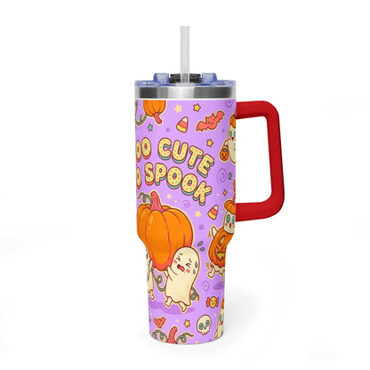 Too Cute to Spook Halloween Pumpkin Ghost 40oz Tumbler