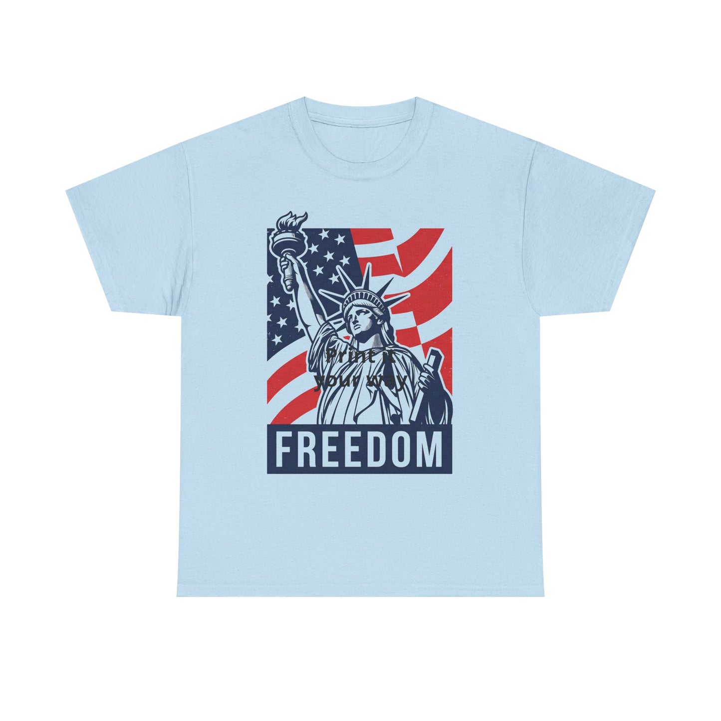 Freedom Statue T-Shirt — Patriotic USA Flag Tee (Statue of Liberty Design)