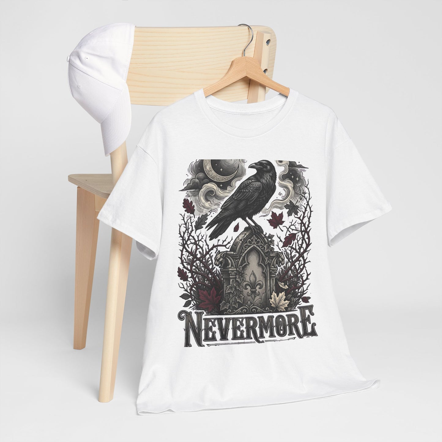 Nevermore Raven T-Shirt — Gothic Edgar Allan Poe Tribute Tee