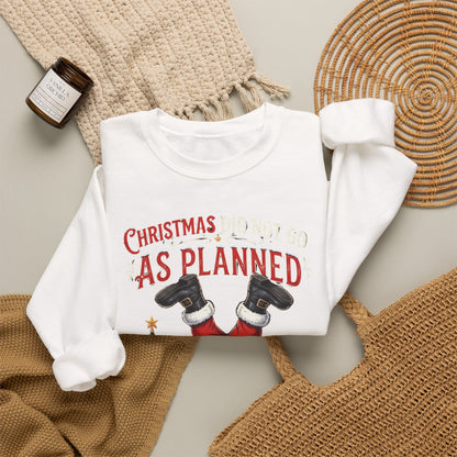 Christmas As Planned Sweatshirt — Funny Santa Tumble Holiday Crewneck