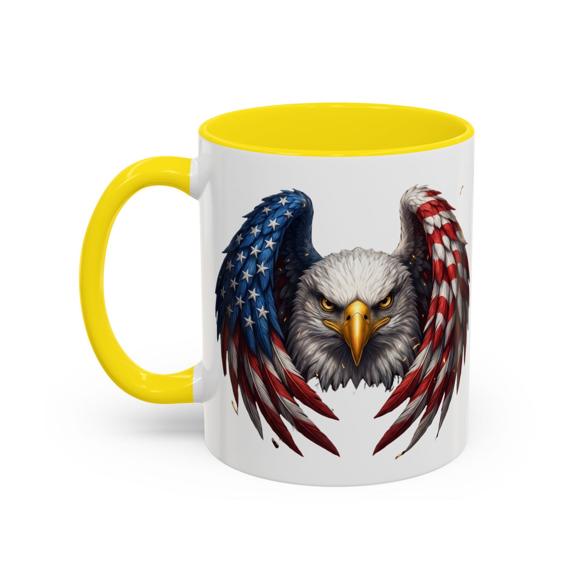 American Flag Eagle Coffee Mug – Patriotic Bald Eagle Accent Mug (11/15 oz)