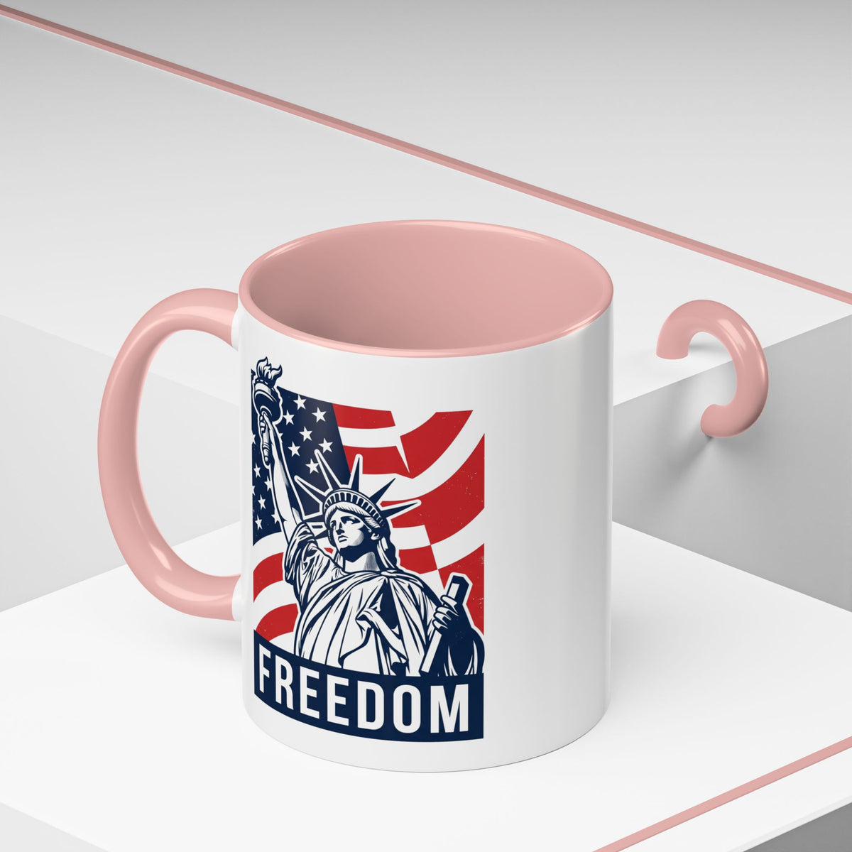 Freedom Statue Accent Coffee Mug — Patriotic Liberty 11/15oz