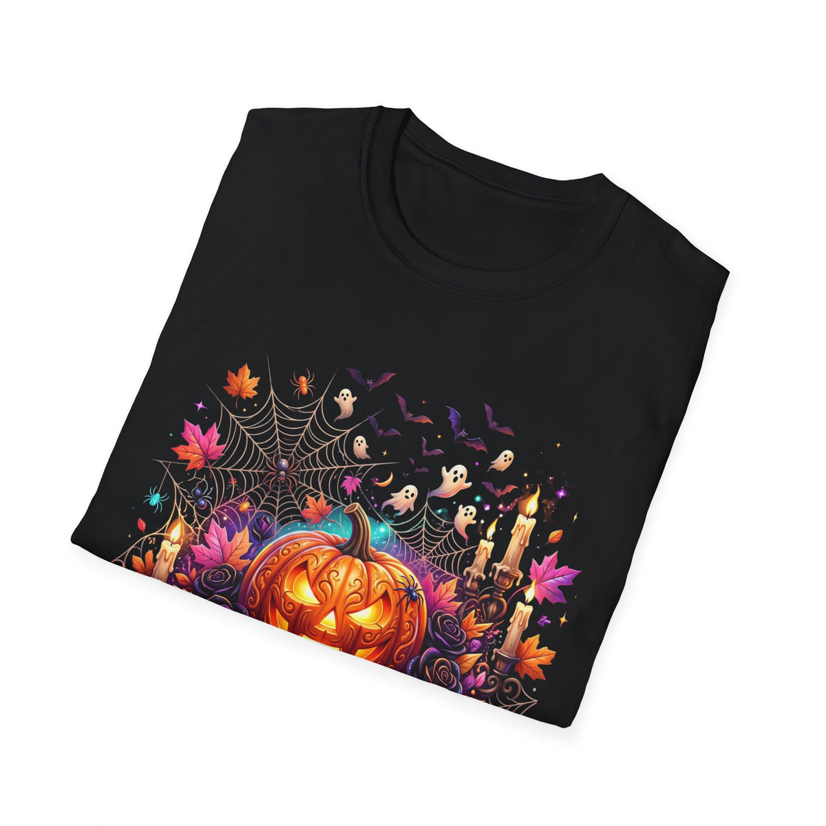 Jack-o'-Lantern Floral Halloween T-Shirt