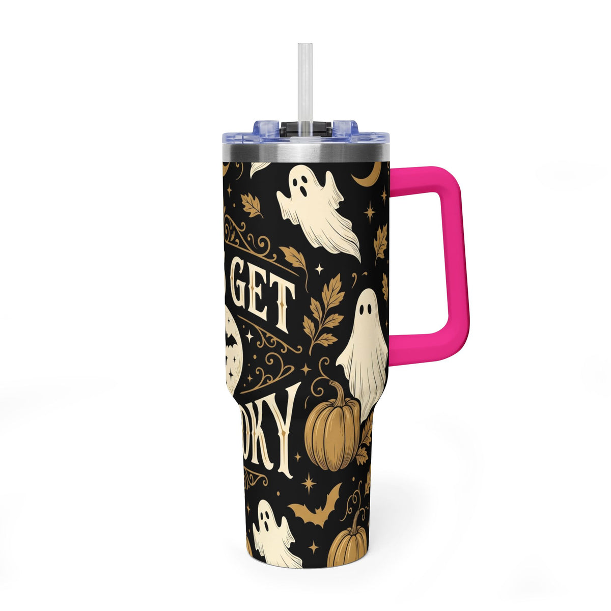Let’s Get Spooky Halloween Ghosts & Pumpkins 40oz Thermal Tumbler