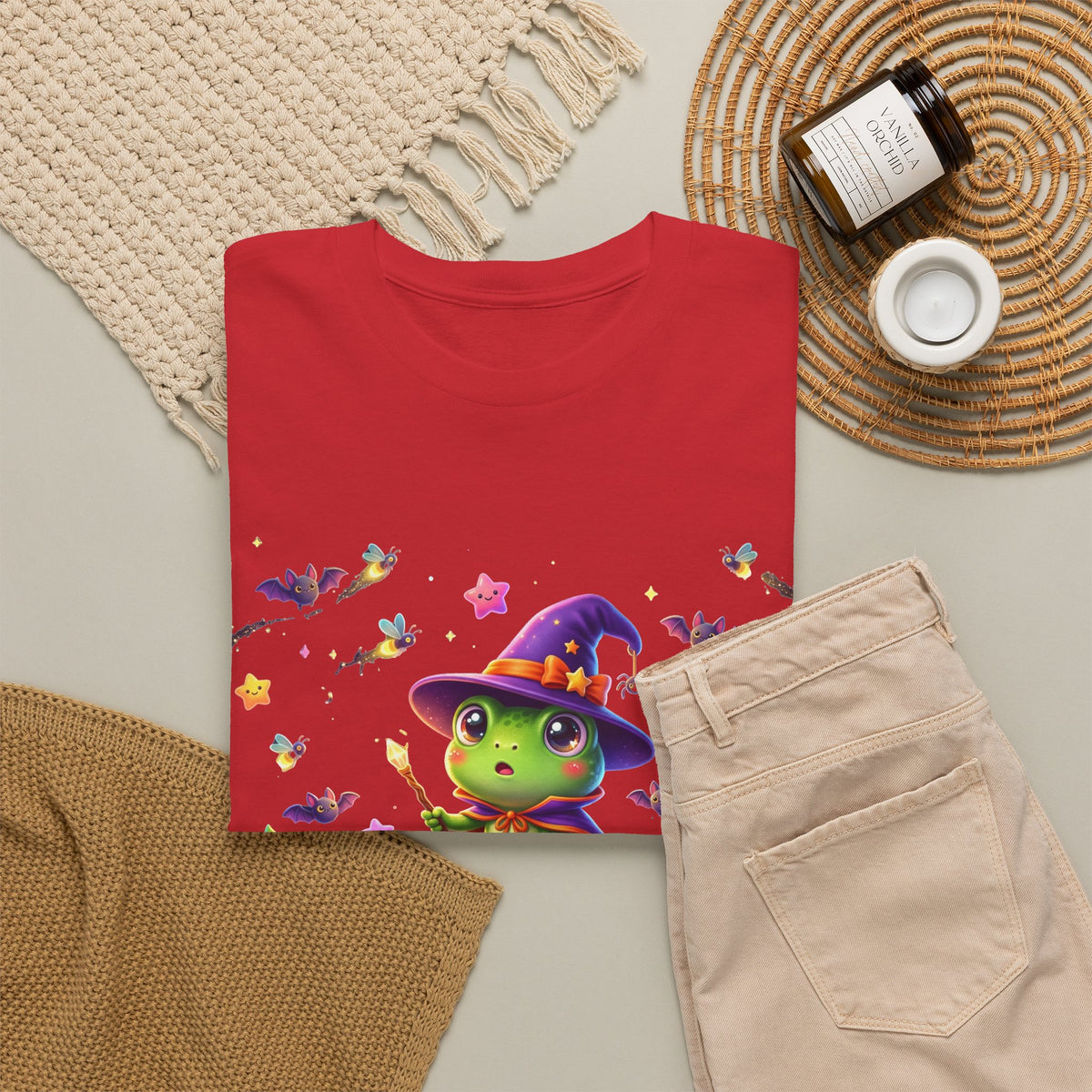 Cute Witch Frog T‑Shirt — Magical Mushroom Halloween Tee